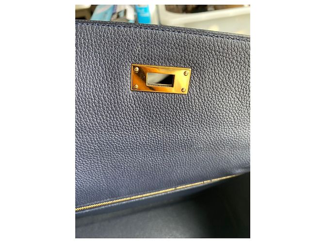 Borsa a mano Hermès Kelly 32 Blu in Pelle - vista 12