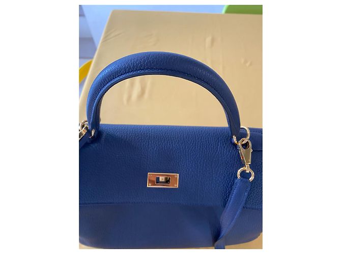 Borsa a mano Hermès Kelly 32 Blu in Pelle - vista 5