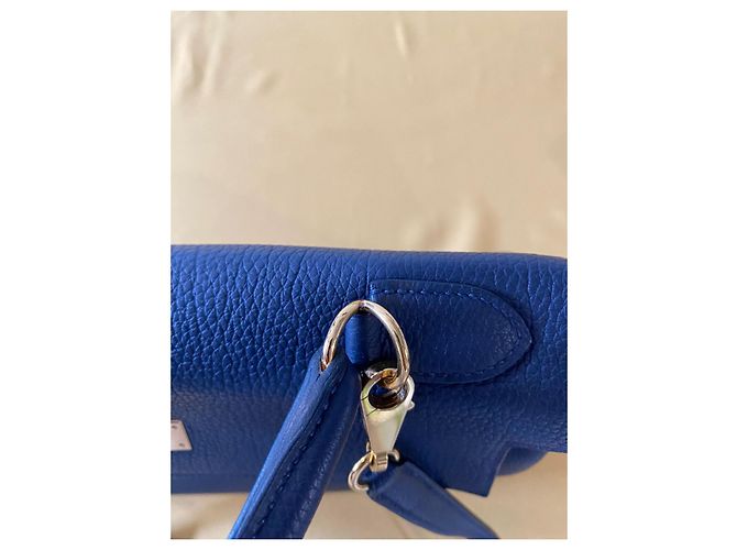 Borsa a mano Hermès Kelly 32 Blu in Pelle - vista 6