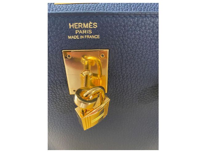 Borsa a mano Hermès Kelly 32 Blu in Pelle - vista 7
