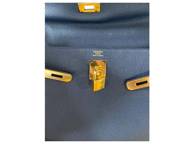 Borsa a mano Hermès Kelly 32 Blu in Pelle - vista 8