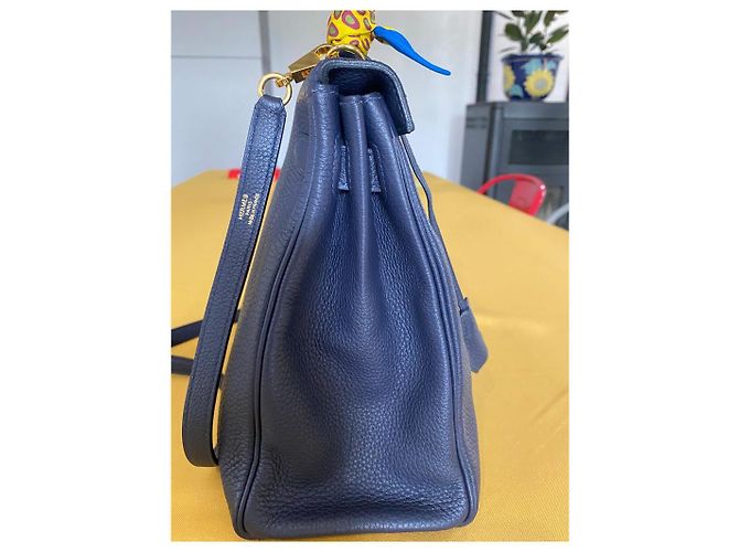 Borsa a mano Hermès Kelly 32 Blu in Pelle - vista 9