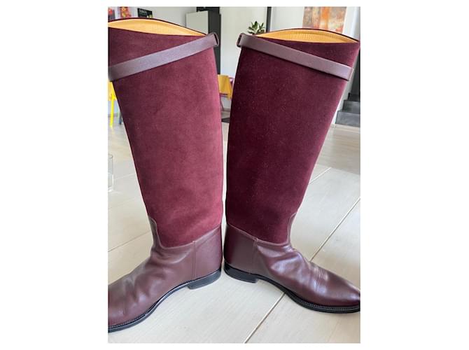 Botas Hermès Jumping de piel marrón Castaño - vista 2