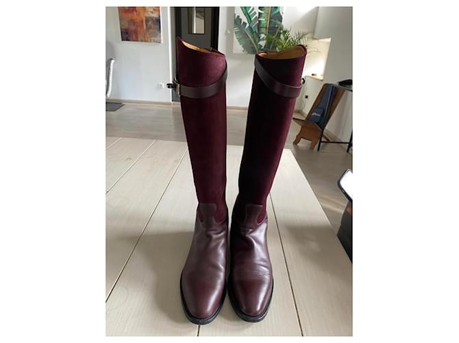 Botas Hermès Jumping de piel marrón Castaño - vista 3