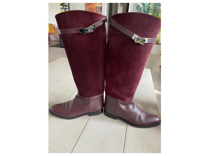 Botas Hermès Jumping de piel marrón Castaño - vista 4