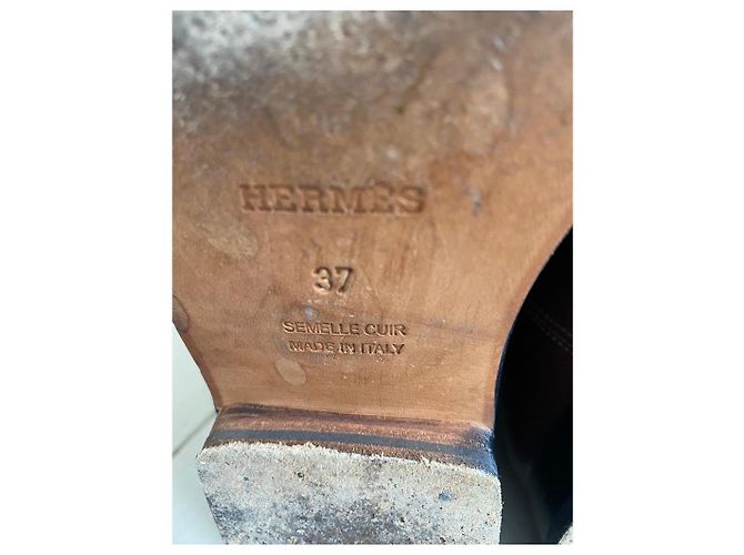 Botas Hermès Jumping de piel marrón Castaño - vista 8