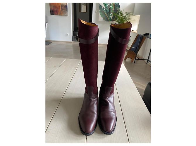 Botas Hermès Jumping de piel marrón Castaño - vista 9