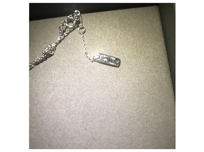 COLAR DE DIAMANTE DE OURO BRANCO MESSIKA MINHA GRAVATA GÊMEA 0,40CT X2 - vista 9