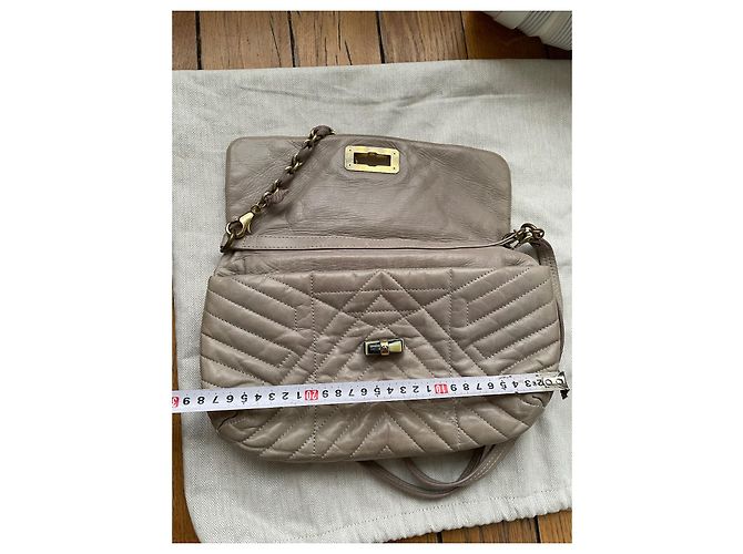 Borsa a mano Lanvin Happy in pelle taupe - vista 16
