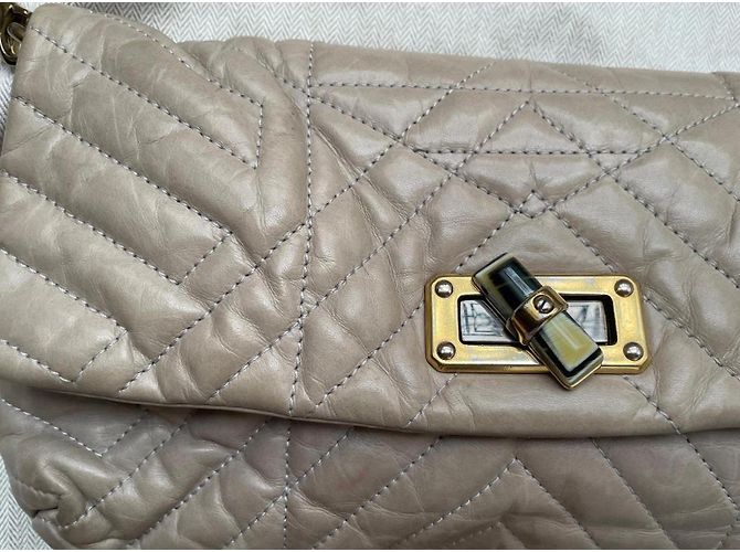 Borsa a mano Lanvin Happy in pelle taupe - vista 3