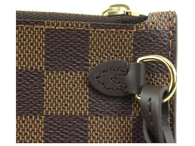 Louis Vuitton Damier Ebene Neverfull Pochette MM oder GM Wristlet Pouch - Ansicht 3