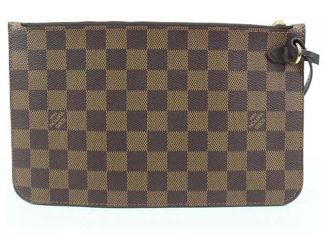 Louis Vuitton Damier Ebene Neverfull Pochette MM oder GM Wristlet Pouch - Ansicht 7