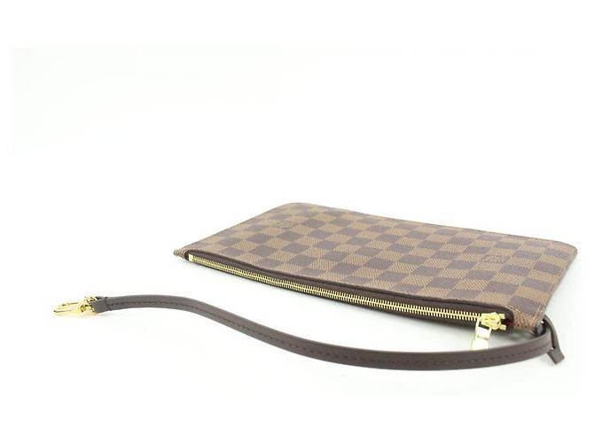Louis Vuitton Damier Ebene Neverfull Pochette MM oder GM Wristlet Pouch - Ansicht 8