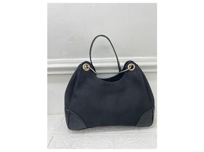 Borsa a tracolla Gucci Colbert in tela nera Nero - vista 8