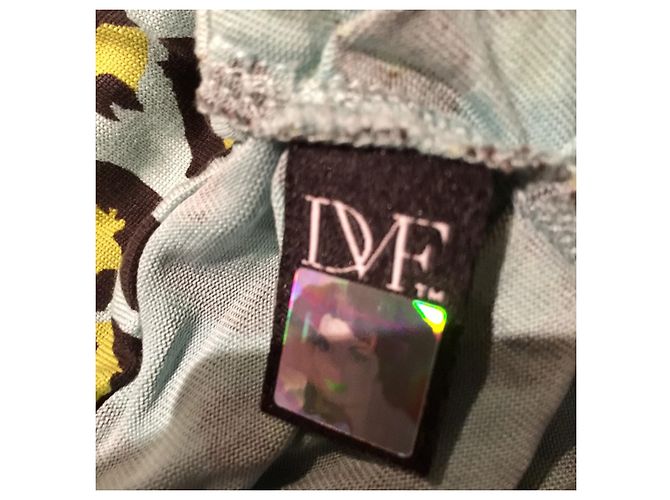 Diane Von Furstenberg Vestido DvF Nomie de seda con estampado de ojos de guepardo Multicolor Turquesa - vista 7