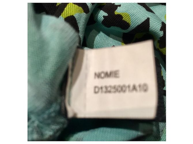 Diane Von Furstenberg Vestido DvF Nomie de seda con estampado de ojos de guepardo Multicolor Turquesa - vista 8