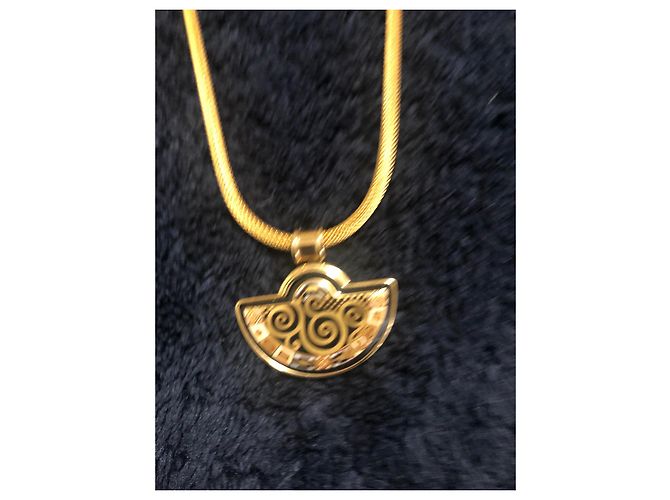 Collana Frey Wille con Ciondolo Mezza Luna Tributo a Gustav Klimt Nero D'oro Grigio Rame - vista 2