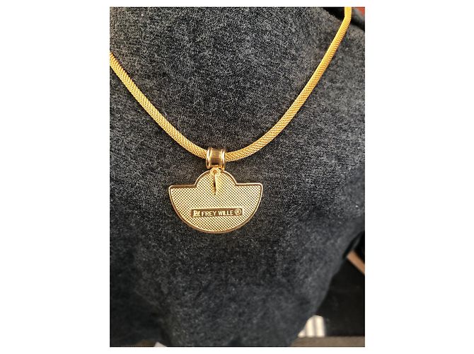 Collana Frey Wille con Ciondolo Mezza Luna Tributo a Gustav Klimt Nero D'oro Grigio Rame - vista 8