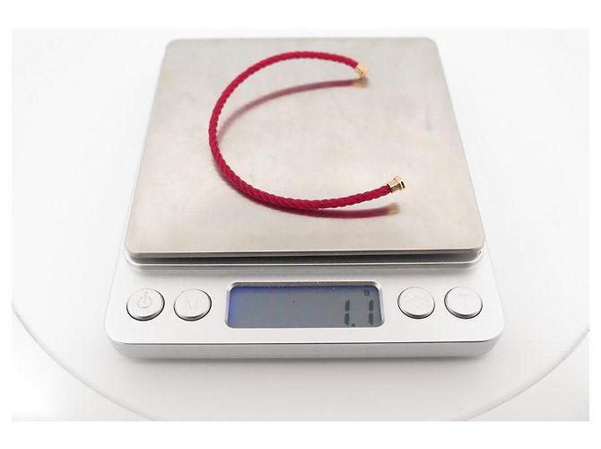 PULSERA FRED CABLE FORCE 10 mm Tamaño 15 EN CUERDA ROJA Y ACERO ROSA - vista 3
