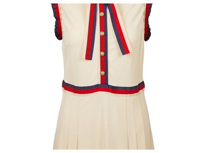 Gucci Ärmelloses Elfenbeinkleid - Ansicht 3