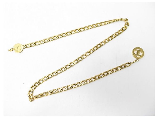 VINTAGE CHANEL GÜRTELKETTE MEDAILLON LOGO CC T 75 85 GOLDENE GÜRTELKETTE - Ansicht 2