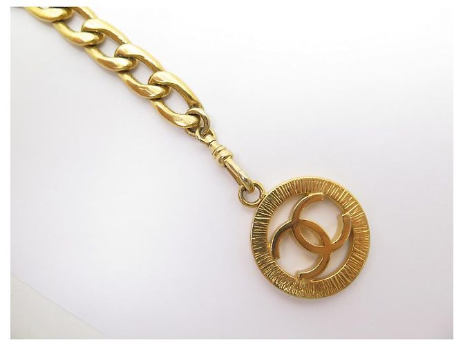 VINTAGE CHANEL GÜRTELKETTE MEDAILLON LOGO CC T 75 85 GOLDENE GÜRTELKETTE - Ansicht 4
