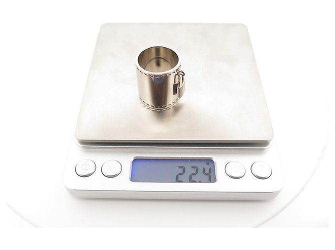 Kelly Hermès HERMES SCIARPA ANELLO PADENAS KELY IN METALLO ARGENTO SCIARPA A SCATOLA QUADRATA - vista 3