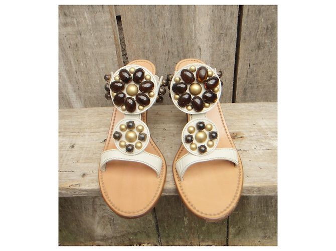 Sandali con tacco Miu Miu p 38,5 Bianco - vista 3