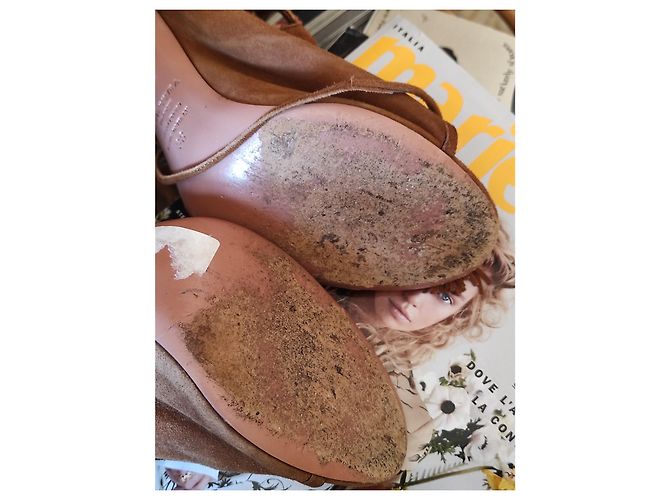 Sandali Aquazzura in scamosciato marrone 11 cm - vista 8