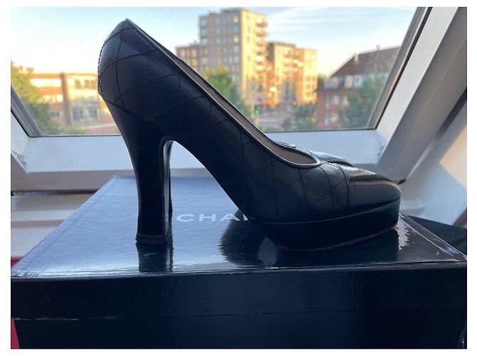 Cambon Scarpe con plateau Chanel pelle nera 36.5 Nero - vista 2