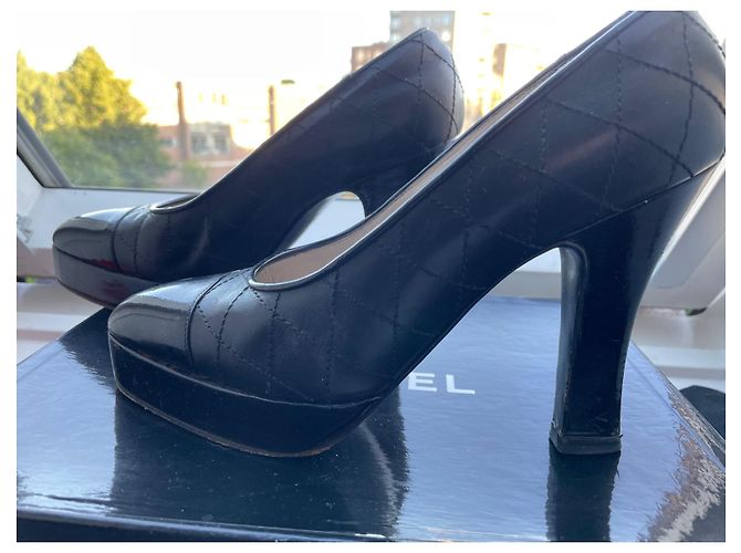 Cambon Scarpe con plateau Chanel pelle nera 36.5 Nero - vista 5