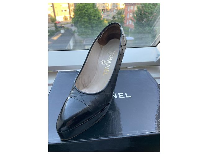 Cambon Scarpe con plateau Chanel pelle nera 36.5 Nero - vista 6