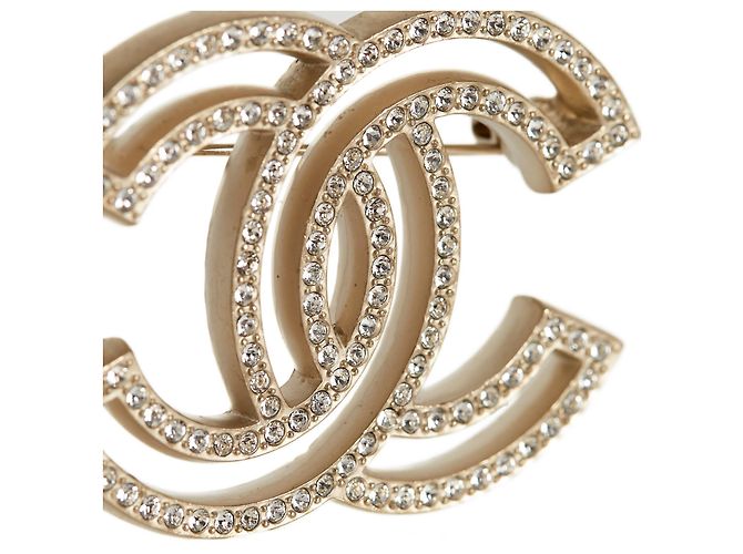 Chanel xl cc aperto con strass dorati D'oro - vista 4