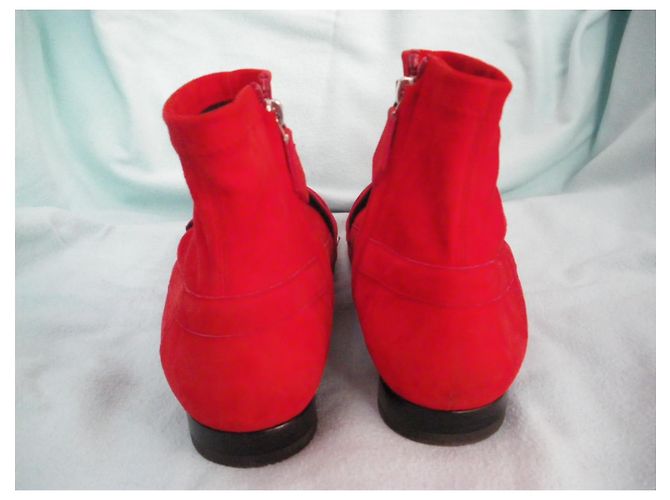 Botines Hermès Saint Honoré de piel de ciervo roja - vista 5