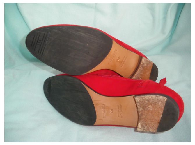 Botines Hermès Saint Honoré de piel de ciervo roja - vista 6