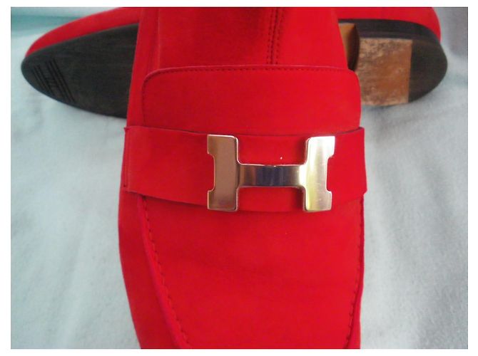 Botines Hermès Saint Honoré de piel de ciervo roja - vista 7