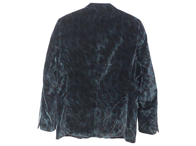 Versace Animal-Print-Blazer aus grünem Samt - Ansicht 2