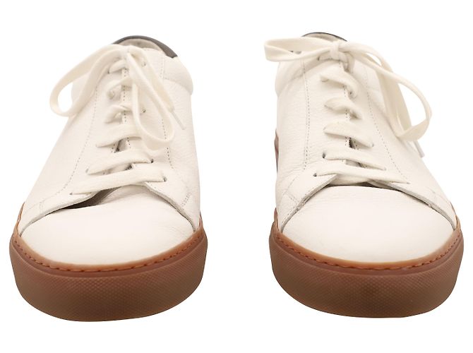 Brunello Cucinelli Low-top Sneakers in White Leather - view 2