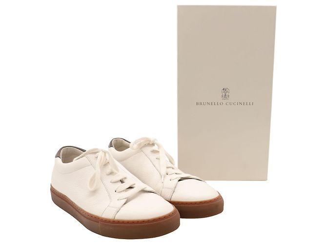 Brunello Cucinelli Low-top Sneakers in White Leather - view 7
