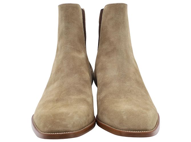 Saint Laurent Wyatt Boots in Beige Suede - view 3