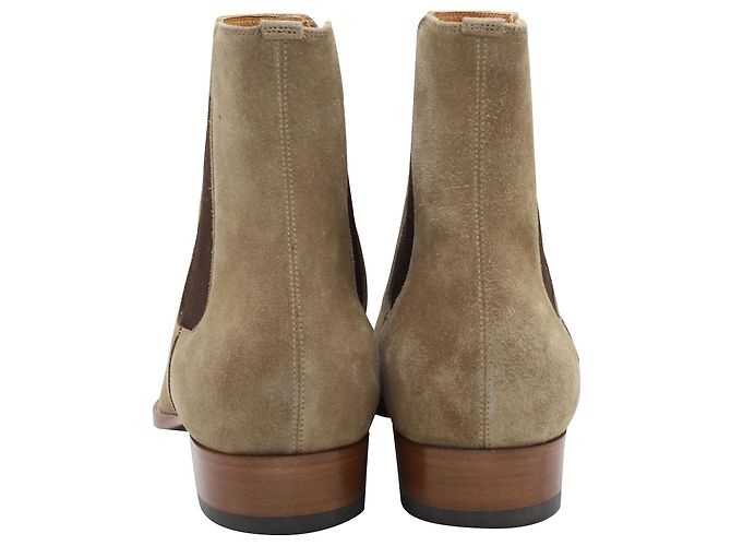 Saint Laurent Wyatt Boots in Beige Suede - view 4