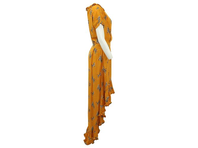 Vestido Midi Flamenco en Viscosa Amarilla de Baum Und Pferdgarten - vista 3