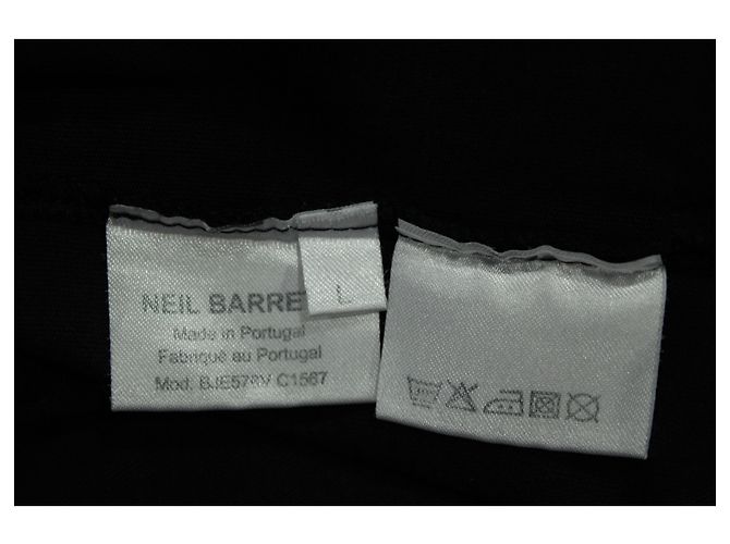 Neil Barrett T-shirt Neil Barett Colorblock in cotone bianco e nero Stampa python - vista 3