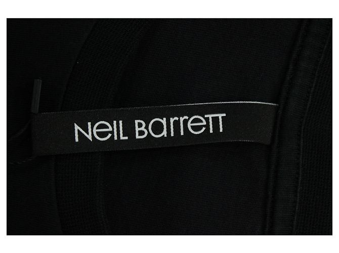 Neil Barrett T-shirt Neil Barett Colorblock in cotone bianco e nero Stampa python - vista 4