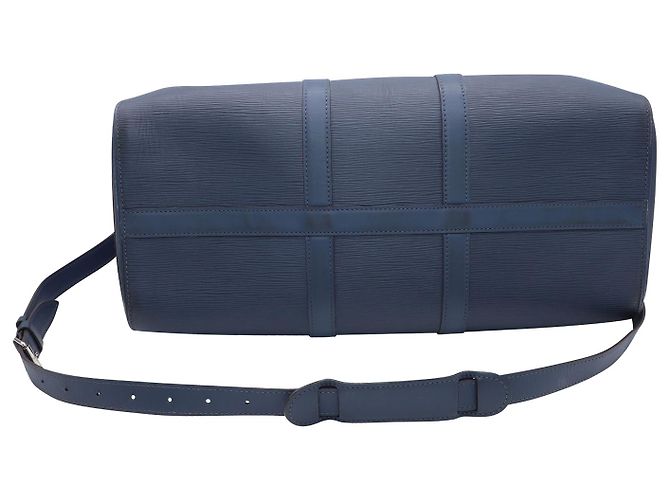 Louis Vuitton Keepall 45 Bolsa de viagem em couro Epi azul - vista 5