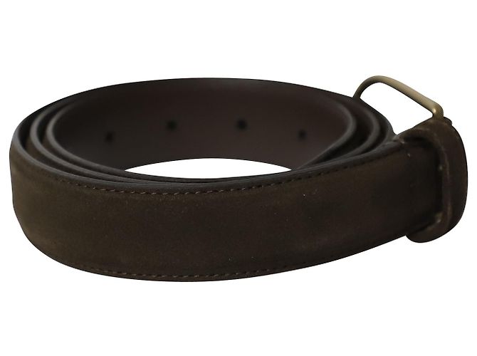 Autre Marque Anderson's Buckle Belt in Dark Brown Suede - view 2