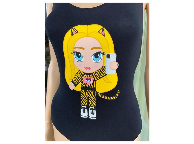 Body Chiara Ferragni Girl Print Negro de Algodón - vista 2