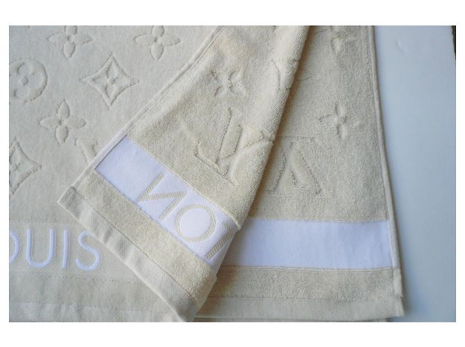 LOUIS VUITTON Strandtuch Ecru LVacation NEUZUSTAND Aus weiß - Ansicht 4
