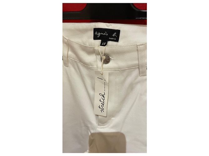 Pantalones blancos Agnès b. de algodón - vista 2