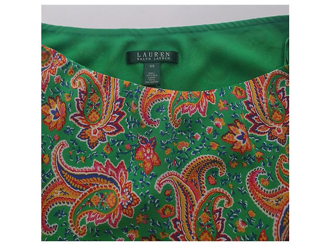 Falda de seda Ralph Lauren Verde Multicolor - vista 3